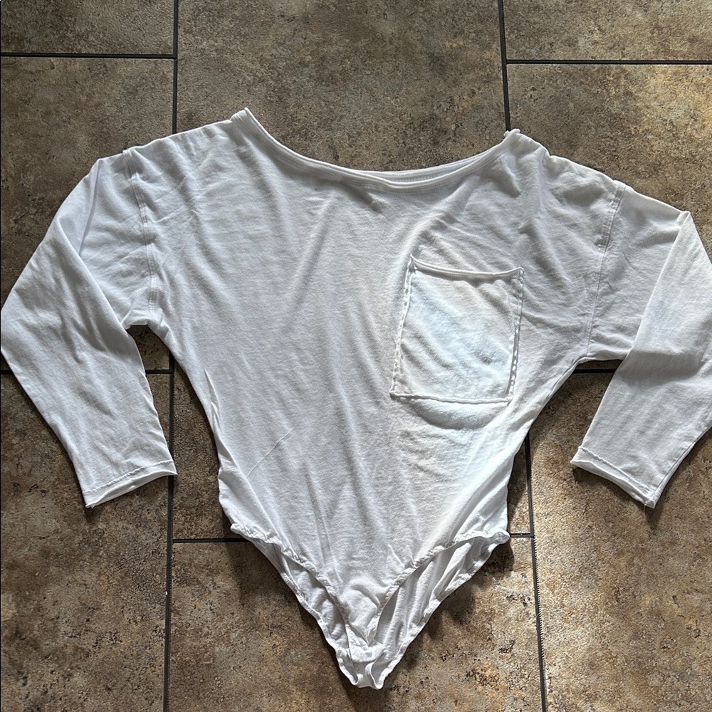 Free People Women's White Long Sleeve Top